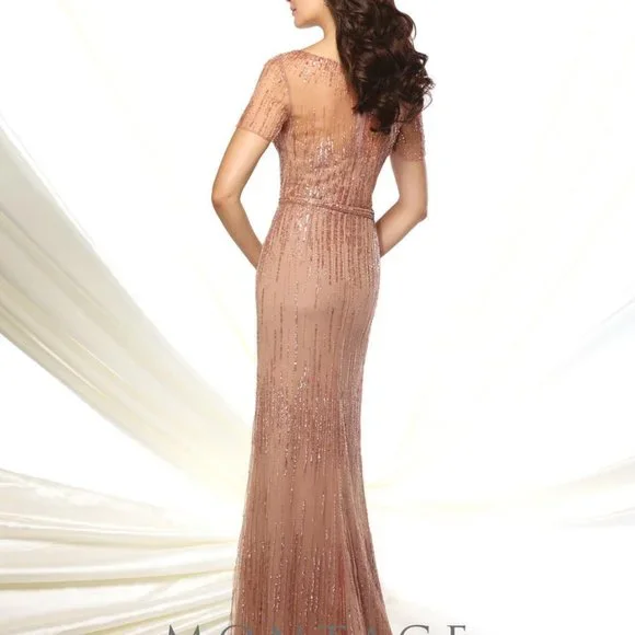 Montage by Mon Cheri Dark Taupe beaded gown - Picture 11 of 13